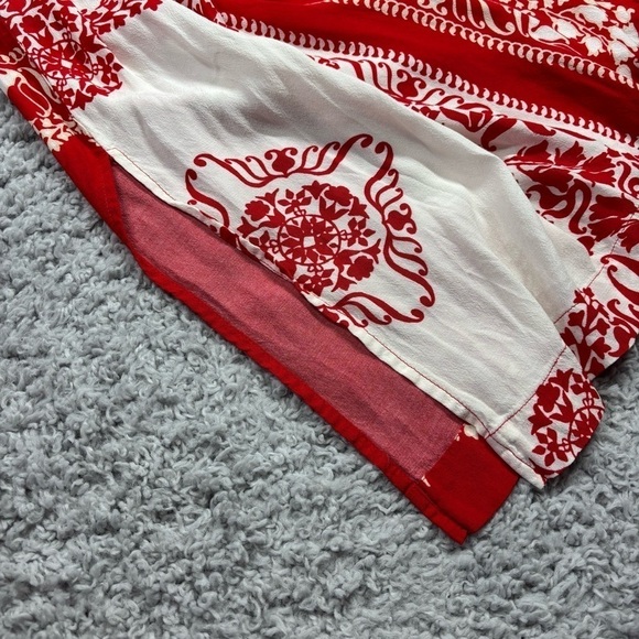 Karen Kane Dress Womens Medium Midi Side Slit Long Red Spaghetti Straps Resort - Picture 6 of 7